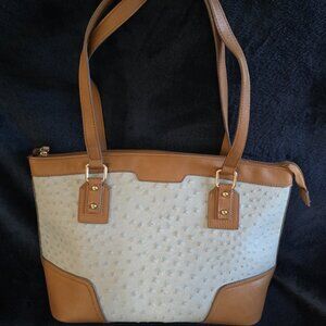 Bueno Faux Ostrich/Leather Crossbody Purse